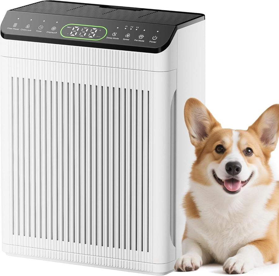 Large Room Air Purifier 2200ft² PM2.5 Display Washable Filter