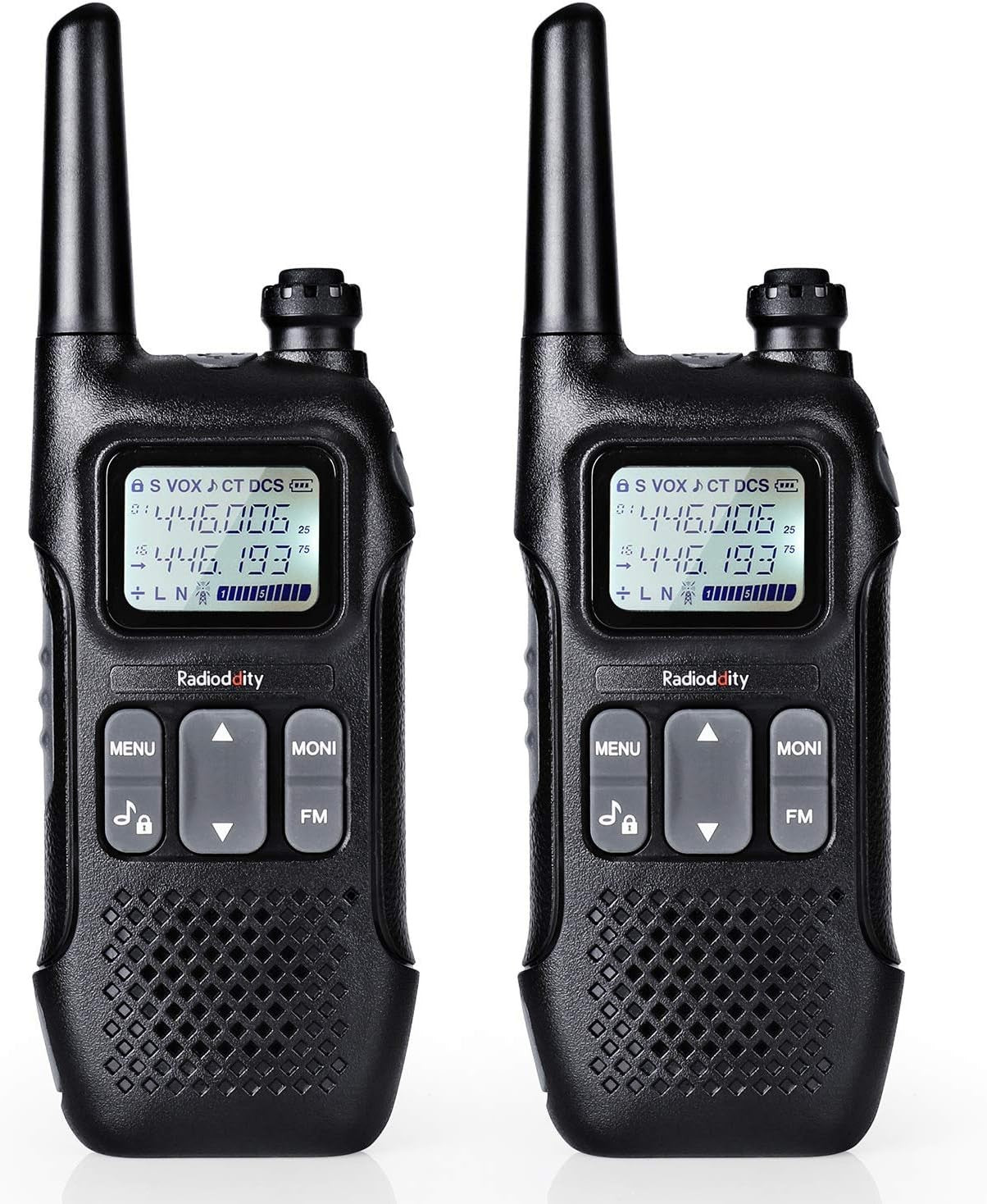 Radioddity PR-T1 PMR446 Walkie Talkie Set 4 Pack LCD Display 4km Range