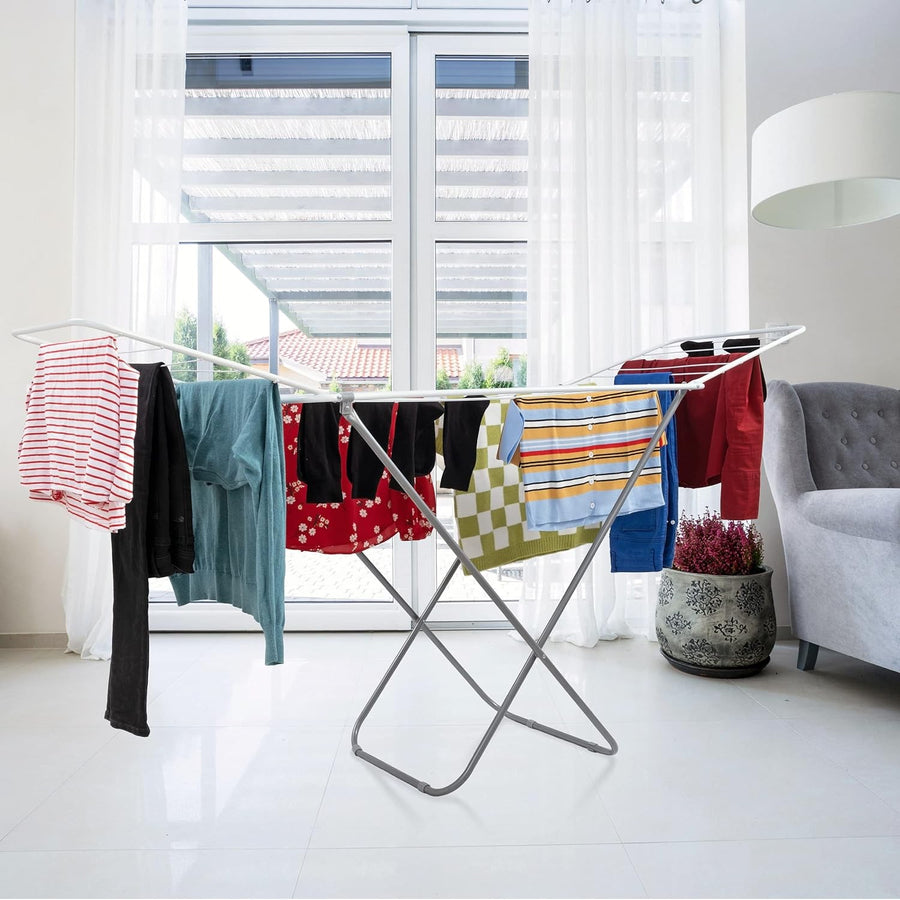 Large Winged Clothes Airer Folding Laundry Drying Rack Indoor Outdoor