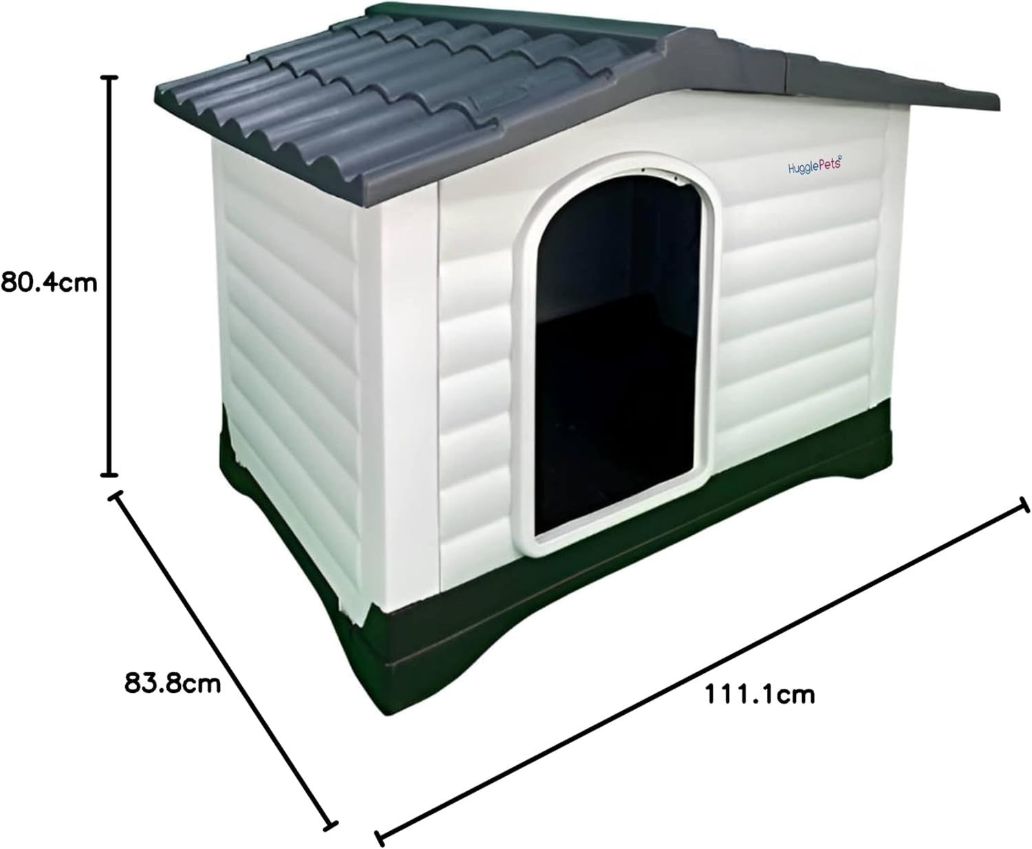 Outdoor Plastic Dog Kennel with Ramp Door, Weatherproof & Easy Clean 111x84x80cm