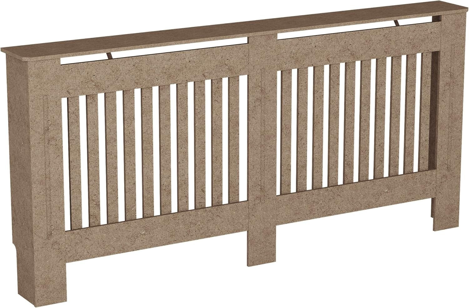 Extra Large Unfinished Radiator Cover | Modern MDF Slatted Cabinet