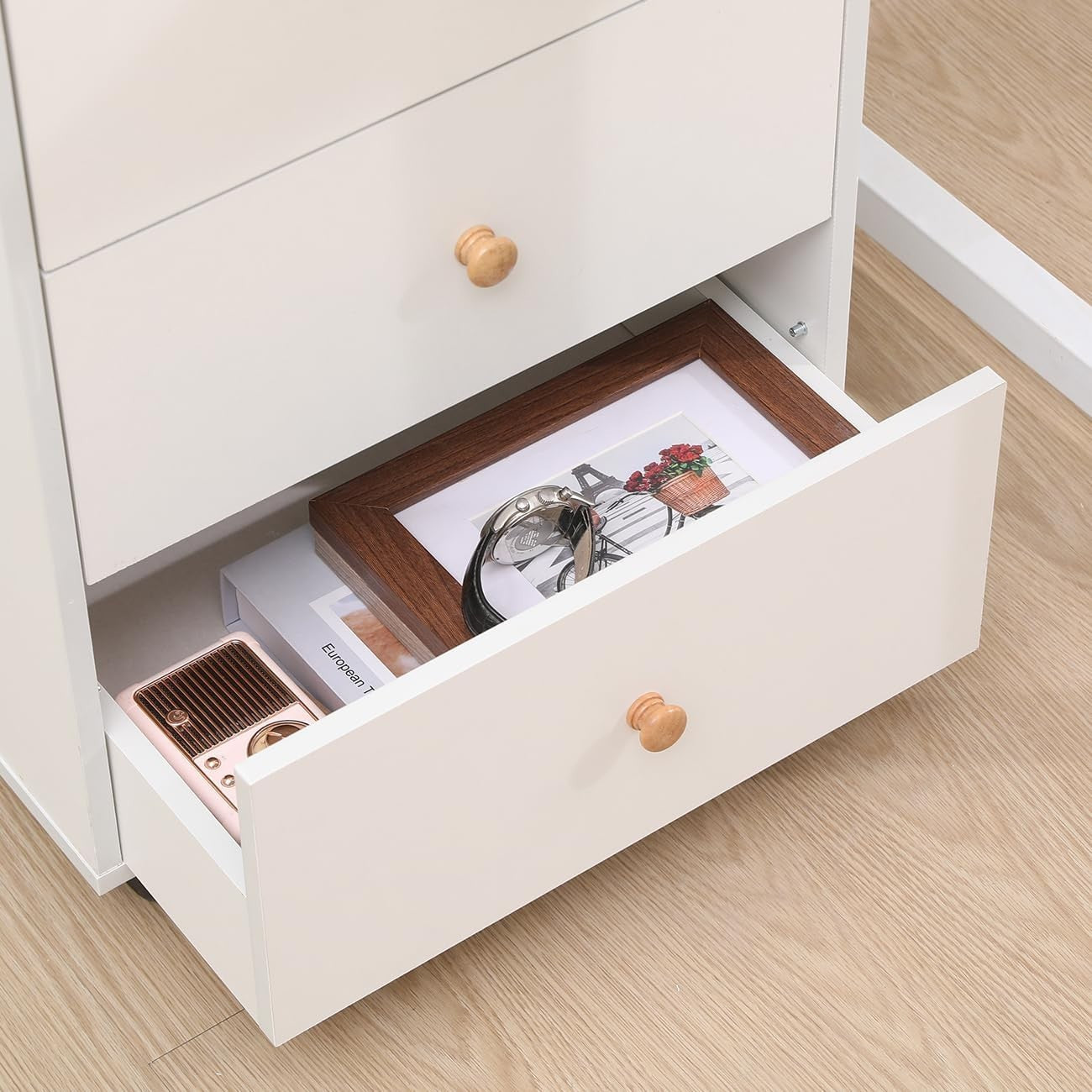 Locking Rolling 3 Drawer File Cabinet Under Desk Printer Stand Storage