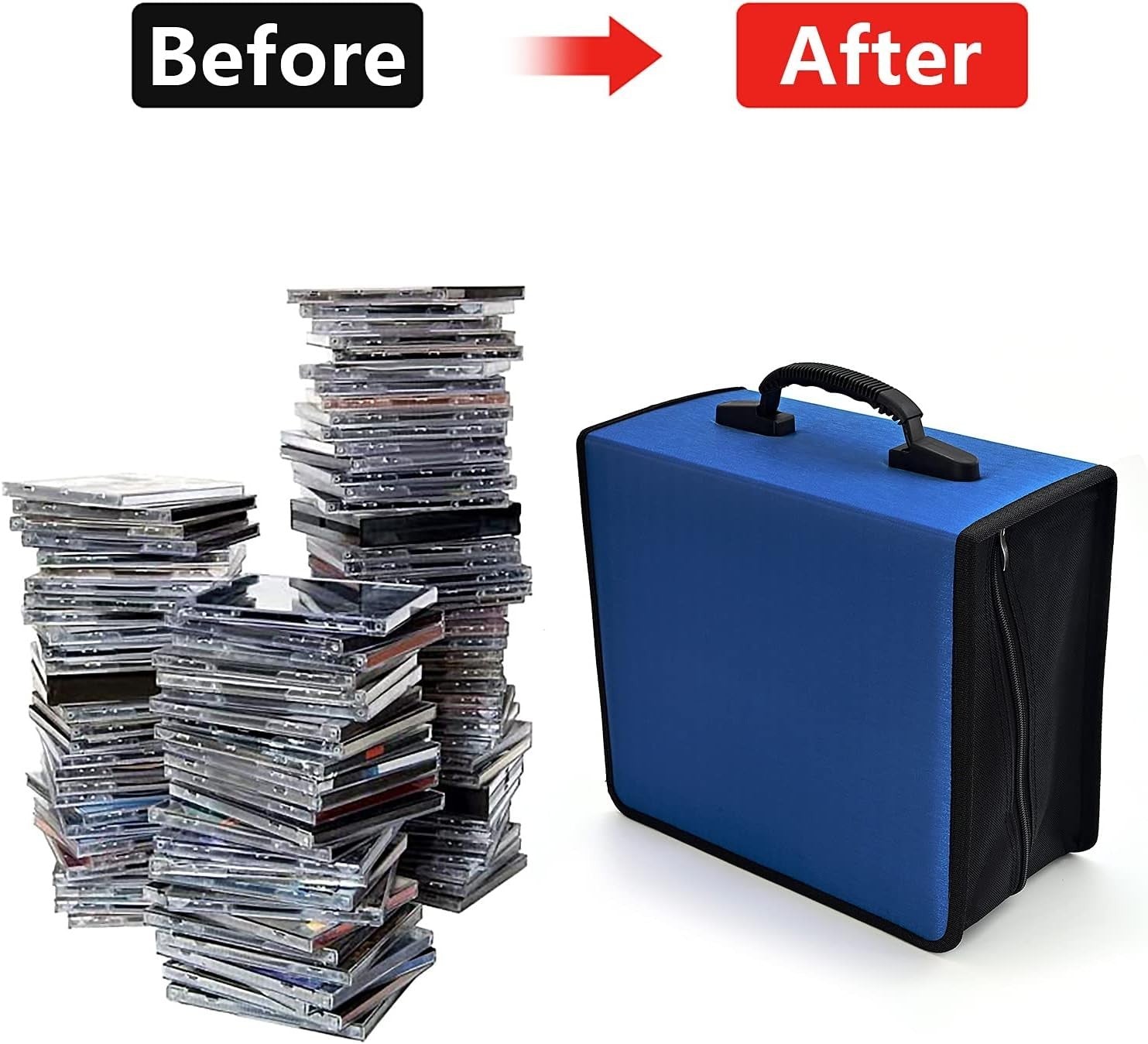 432 CD DVD Storage Case Organizer Binder Wallet Zipper Holder Blue