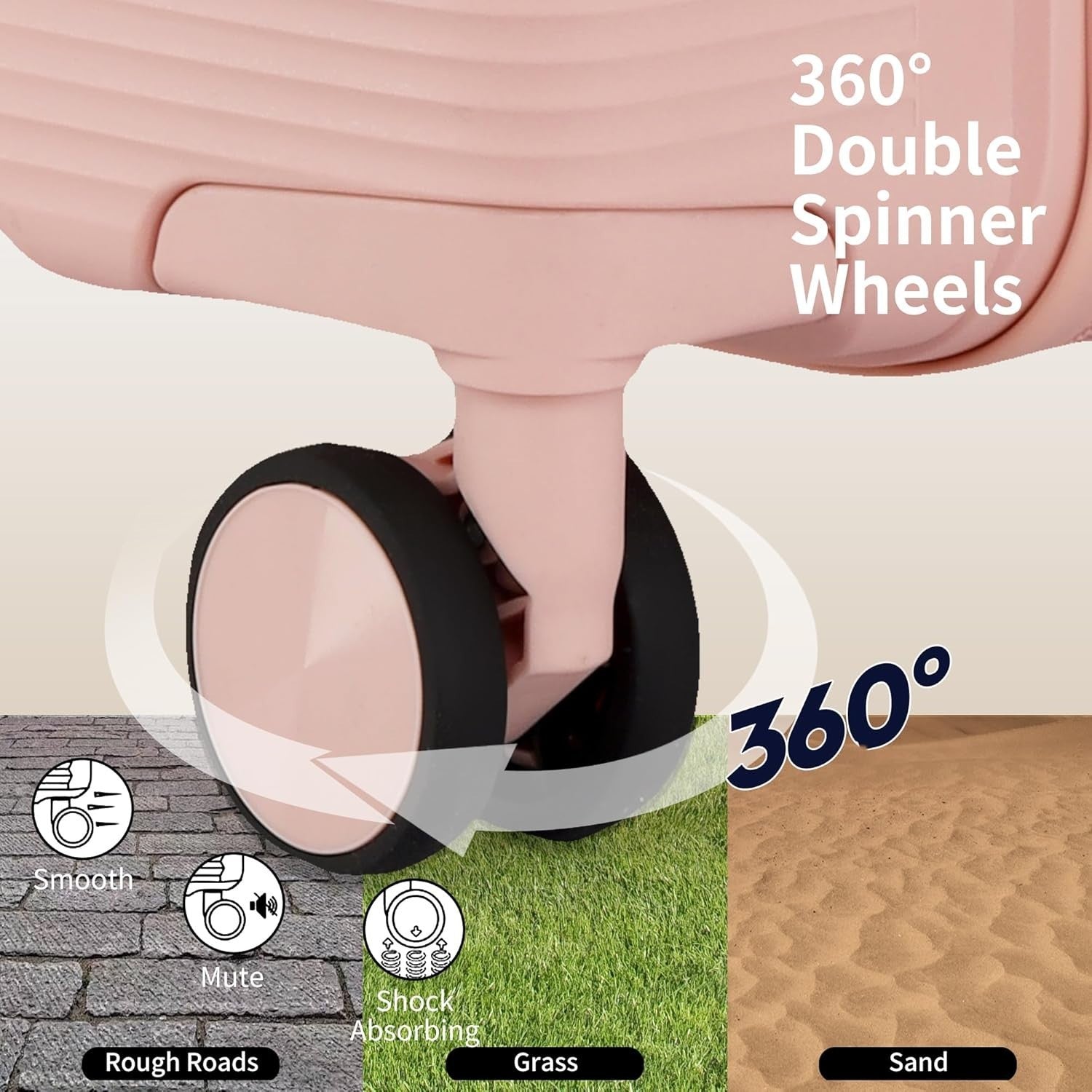 20 Inch Cabin Suitcase Hard Shell TSA Lock Spinner Wheels Front Pocket