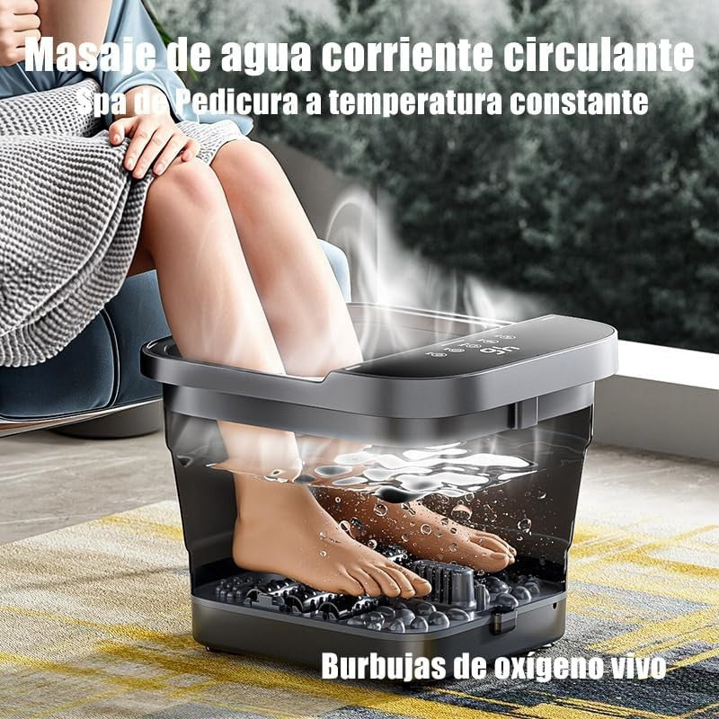 Collapsible Foot Spa w/ Heat, Bubbles, Vibration & 6 Massage Rollers