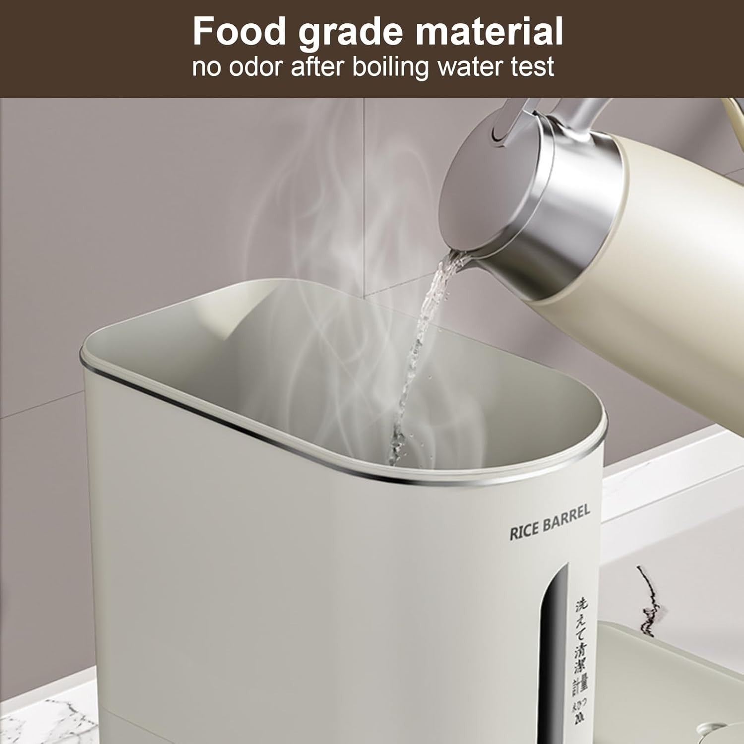 20L Airtight Rice Dispenser One Touch Grain Bin