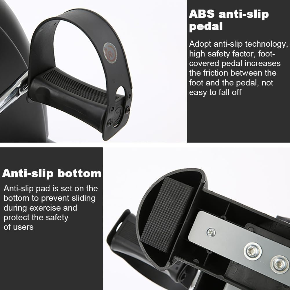 Portable Mini Pedal Exerciser Adjustable Resistance LCD Arm Leg