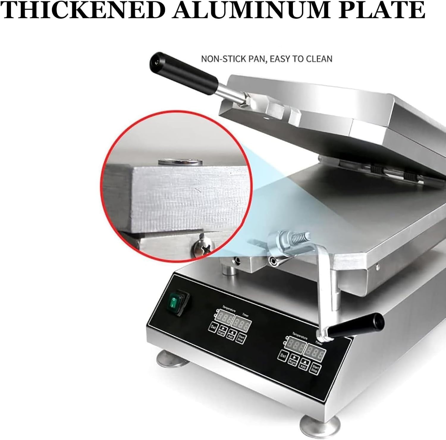 2800W Prawn Tako Senbei Maker, 30x30cm Crepe Grill Seafood Roaster