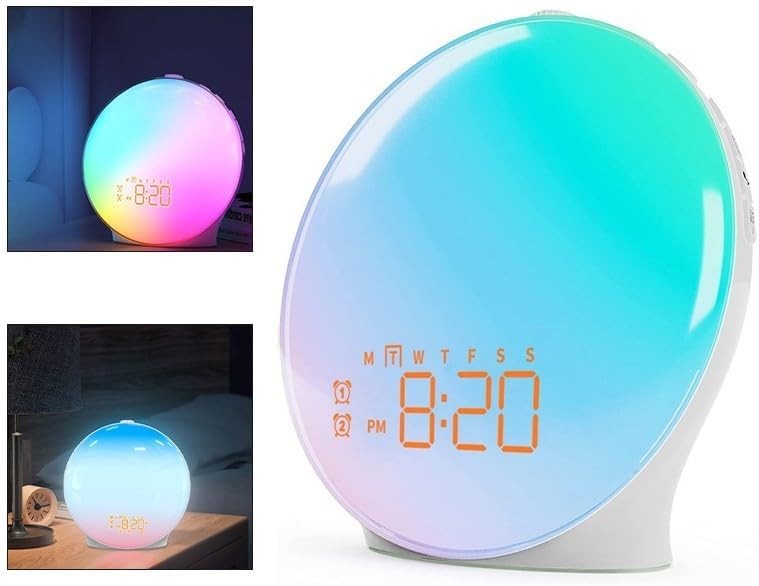 Sunrise Alarm Clock Wake Up Light FM Radio Sleep Sounds Heavy Sleepers