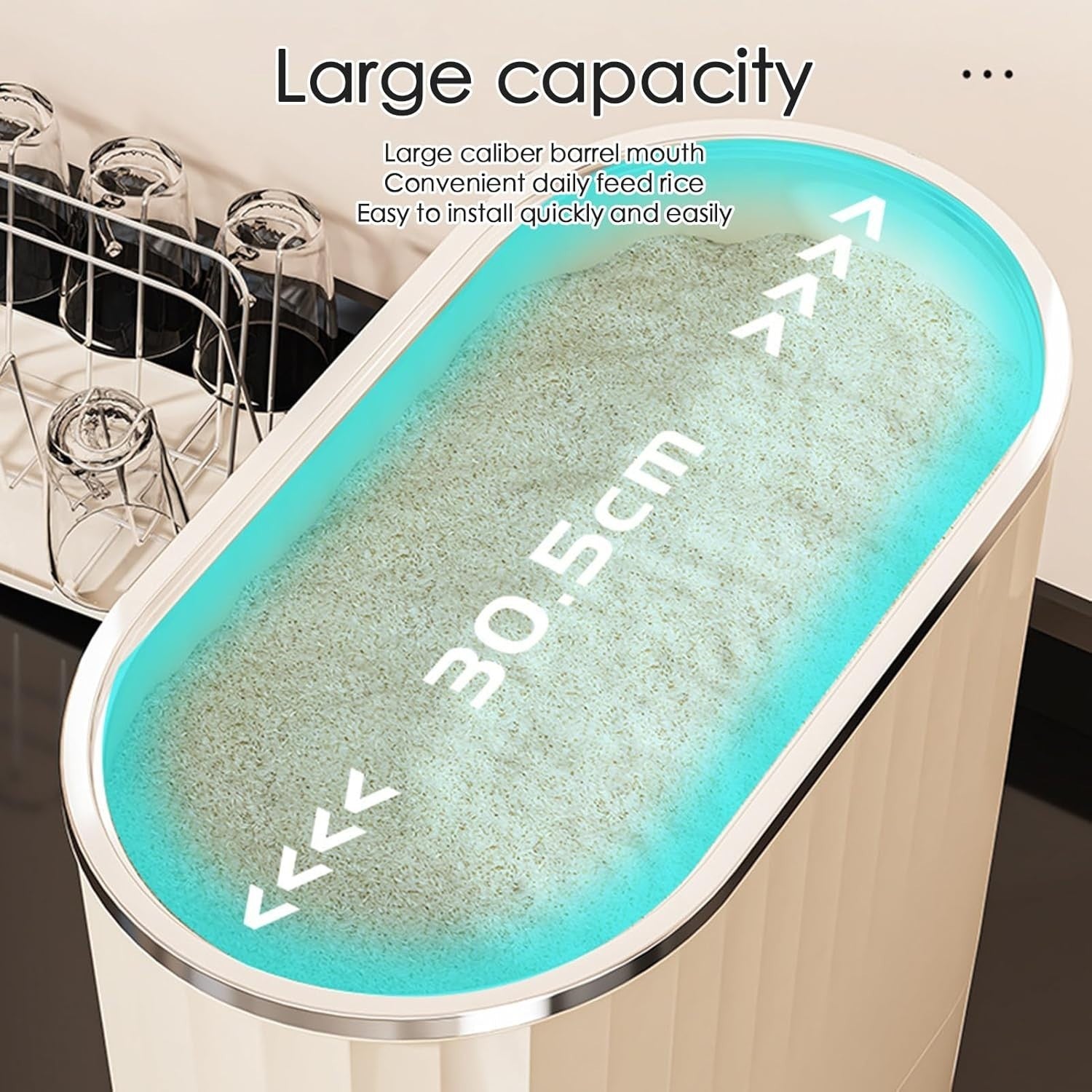 20 Catties Rice Dispenser Airtight ABS Grain Bin