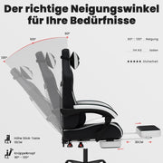 Ergonomic Gaming Chair with Footrest, Massage & Lumbar Support