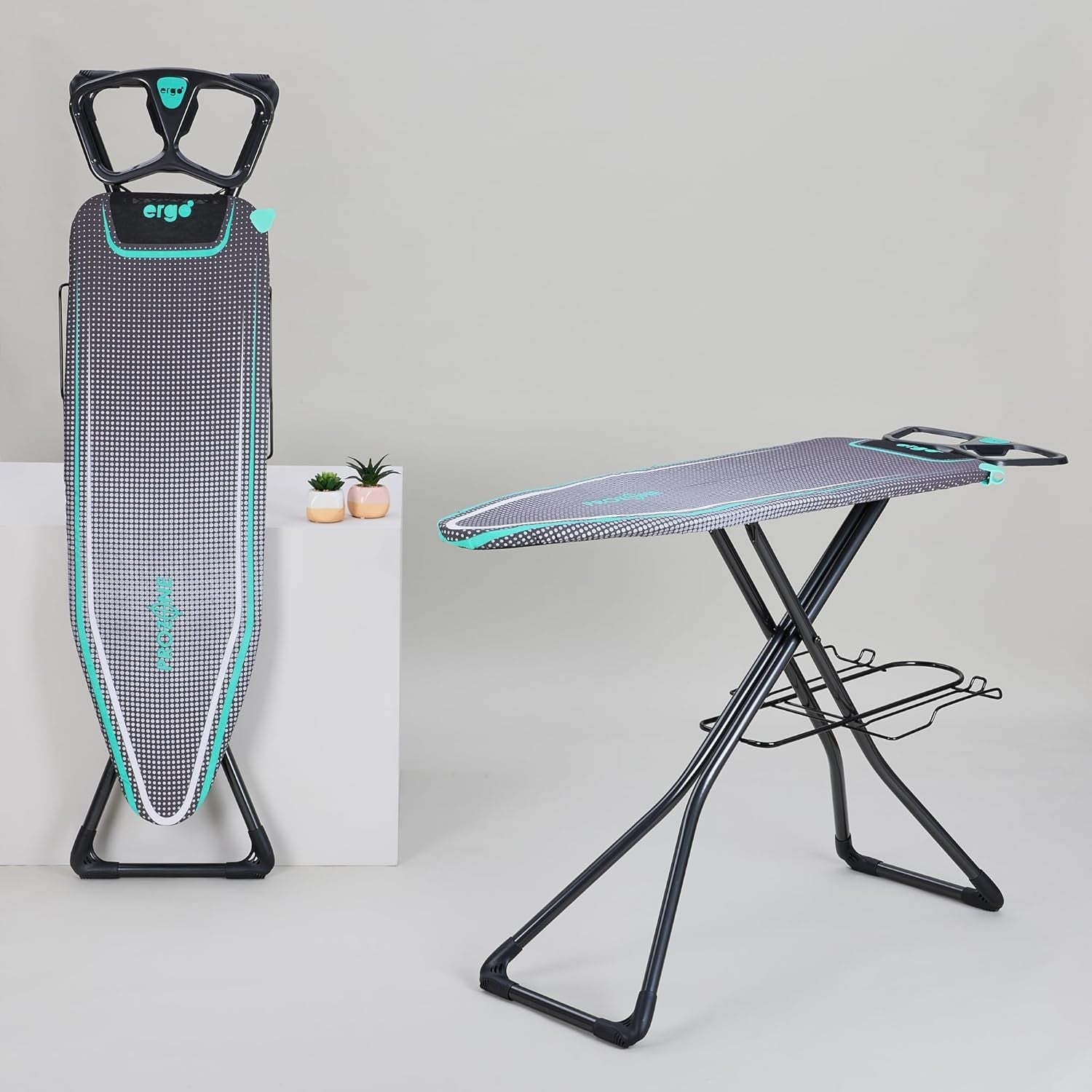 Ergonomic Ironing Board Prozone Heat Reflective Height Adjustable 122x38cm