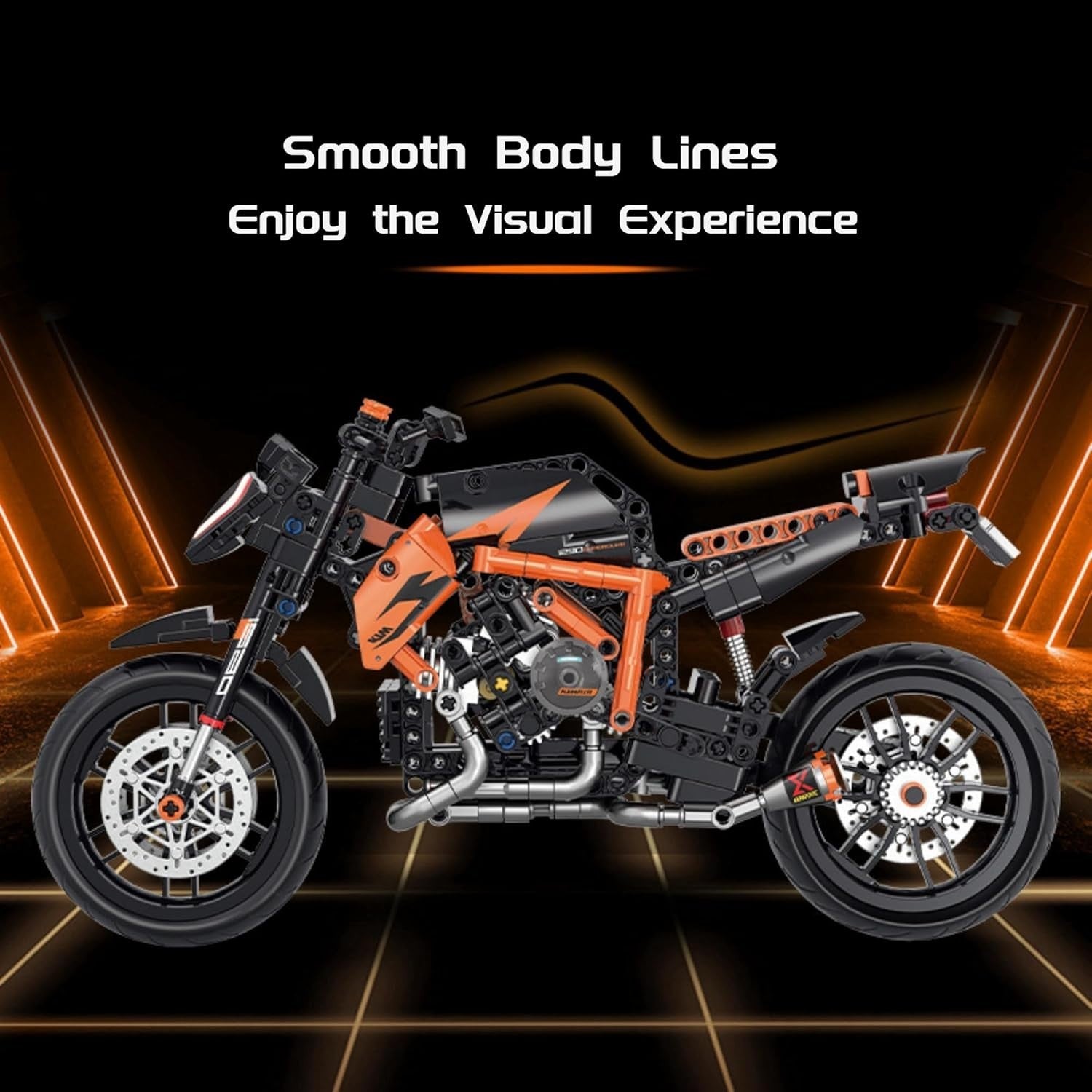 586pcs Realistic Motorcycle Model Kit with Moving Parts & Easy Build