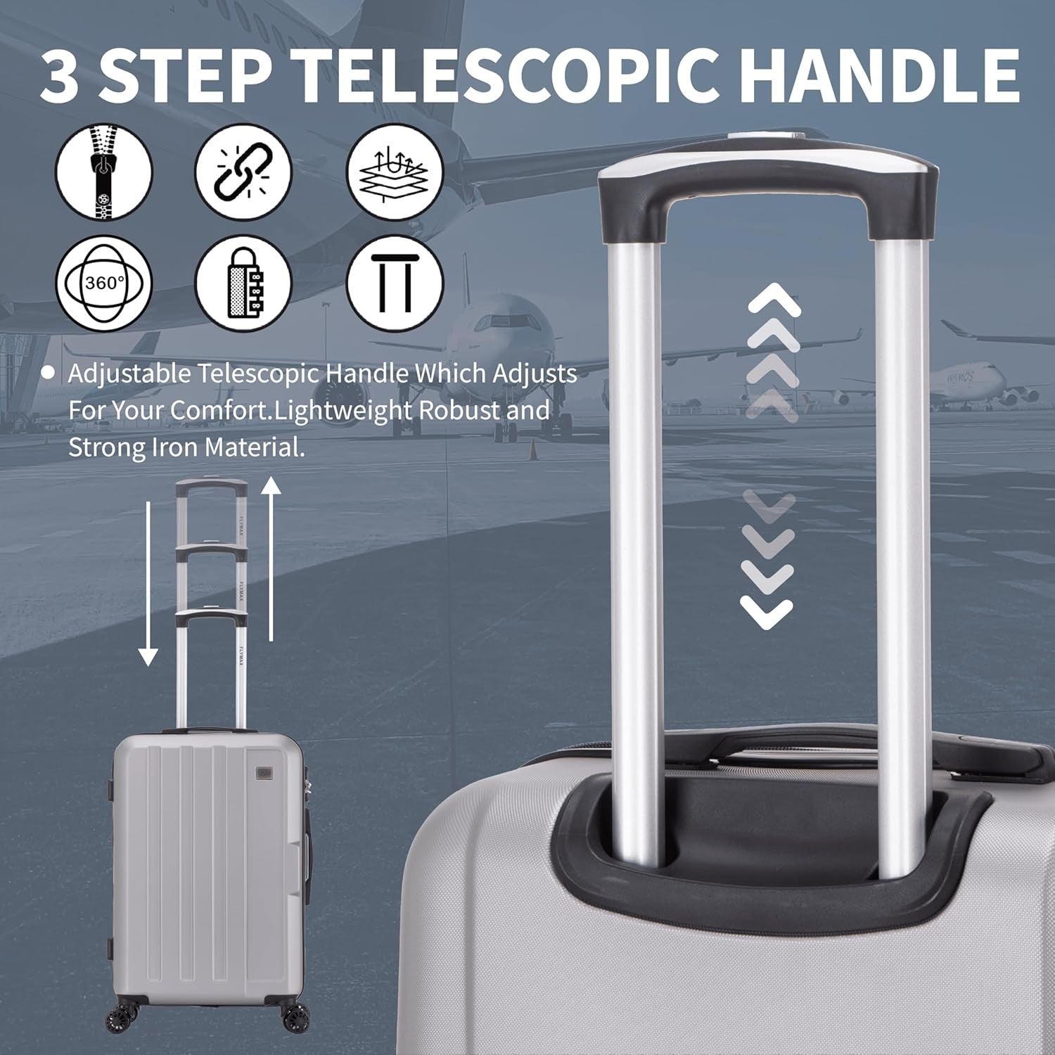 Large Check In Travel Suitcase 29in ABS Hard Shell Ultra Lightweight Spinner