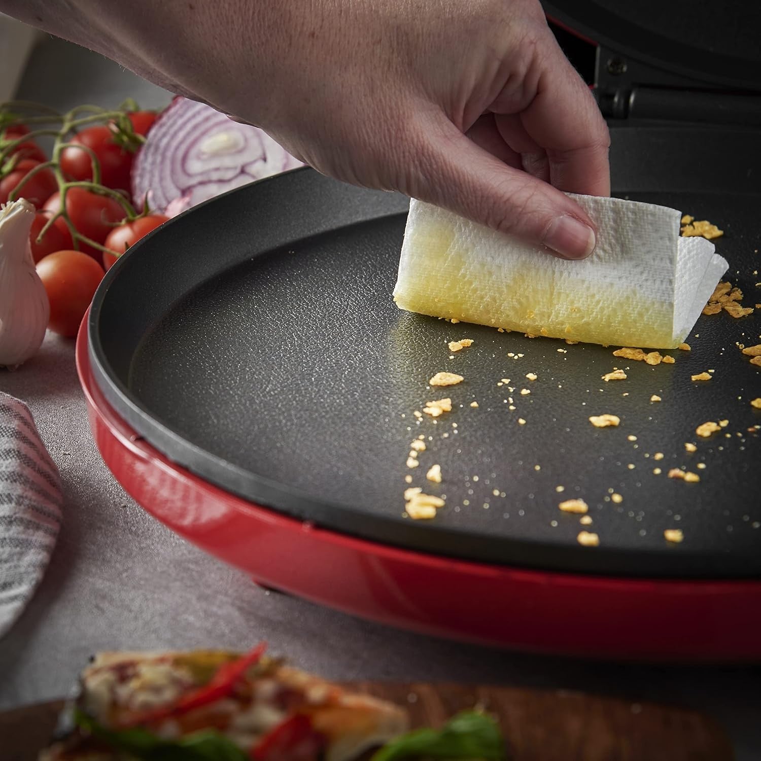 12" Electric Pizza Maker | 1400W Countertop Oven w/ Auto Heat Control 2 Settings