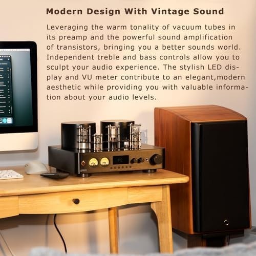 JTA100 200W Vacuum Tube Hybrid Amplifier BT 5.0 AUX PHONO RCA