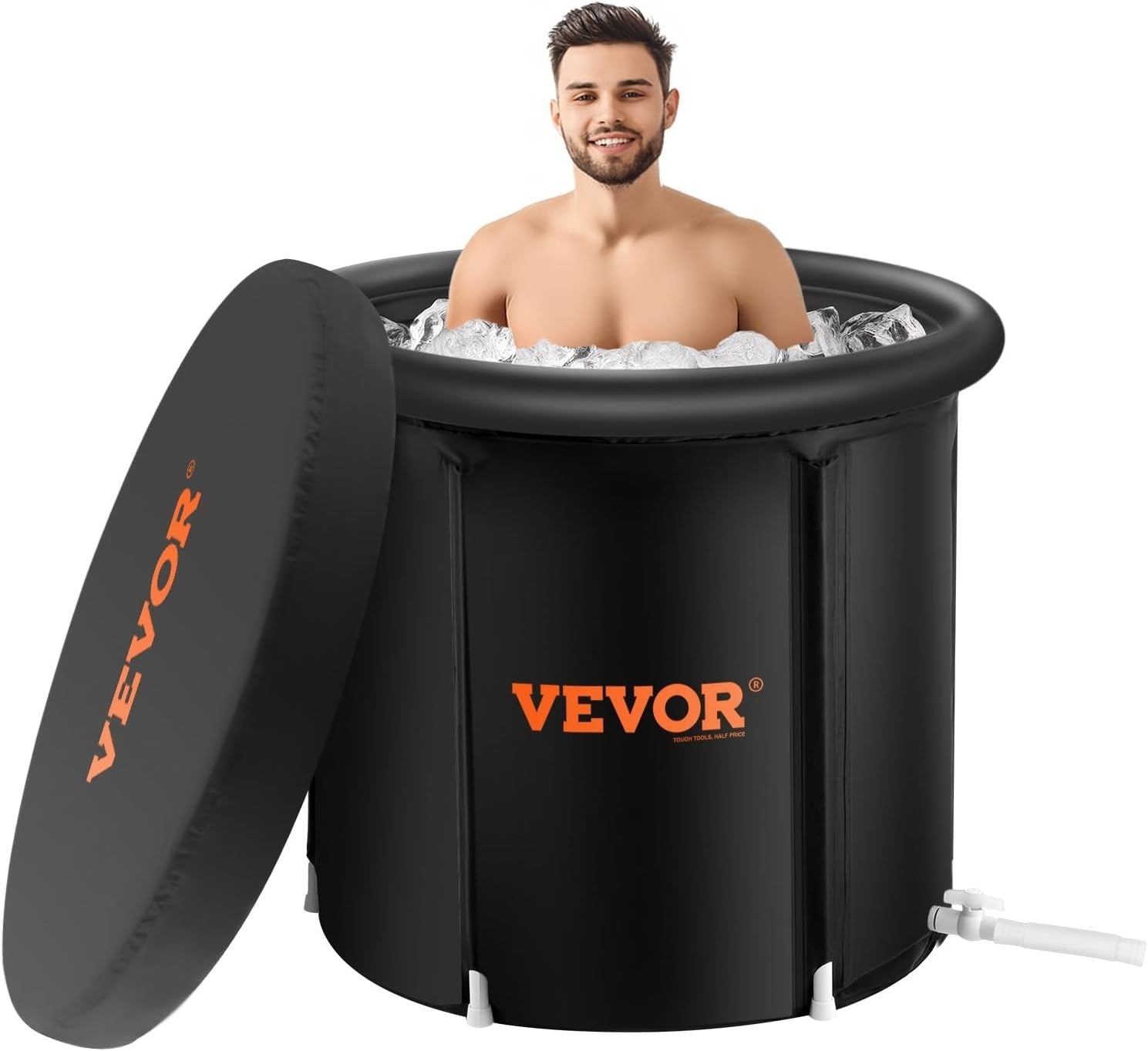 341L Inflatable Ice Bath Tub 80cm Portable Cold Plunge for Adults
