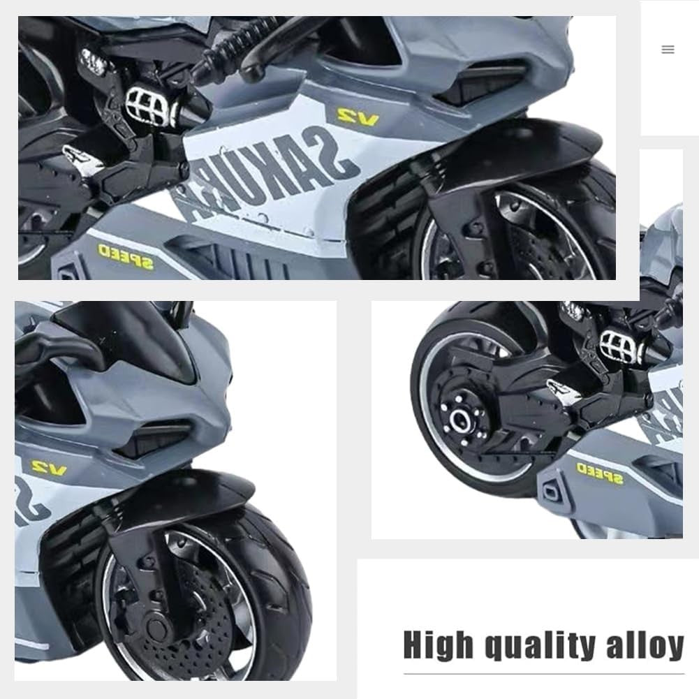 Kids Pull-Back Motorcycle Toy | Realistic Racing Model, Durable & Safe