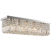 Luxury 80cm K9 Crystal Chandelier Ceiling Light E14 Flush Mount for Lounge Hall