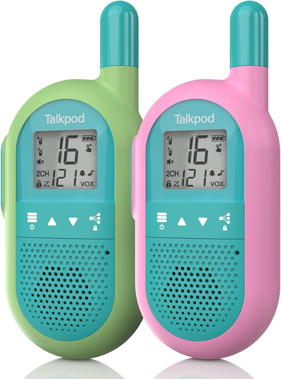 Kids Walkie Talkies Rechargeable 2 Pack 16 Channel VOX Long Range Gift