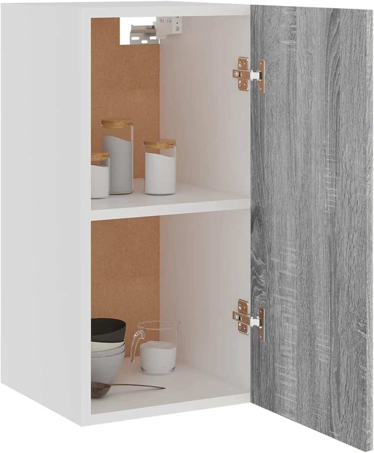 Space-Saving Kitchen Wall Cabinet with Doors & Shelves Grey Sonoma 29.5x31x60cm