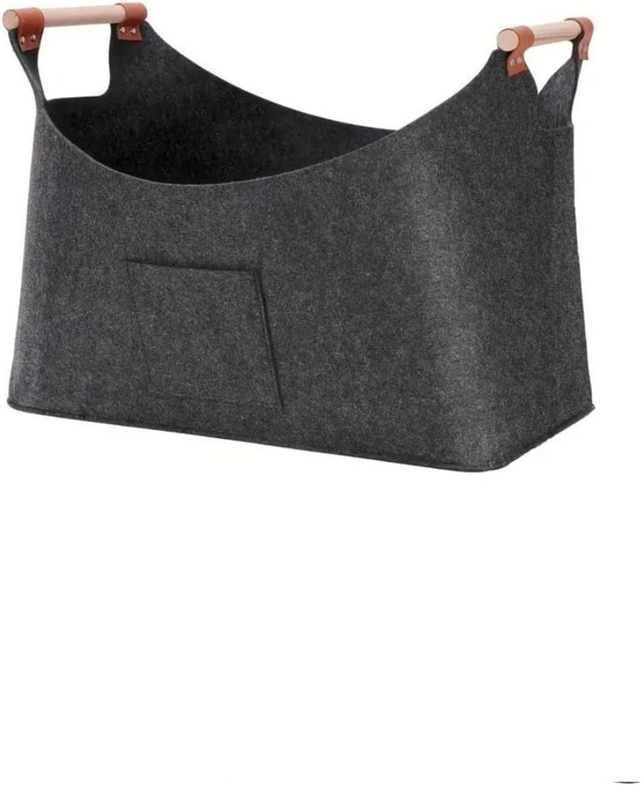 Large Felt Firewood Basket with Handles – Foldable, Durable Log Carrier