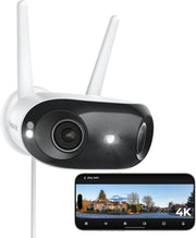 4K WiFi Security Camera Dual Lens 180° Panoramic Color Night Vision