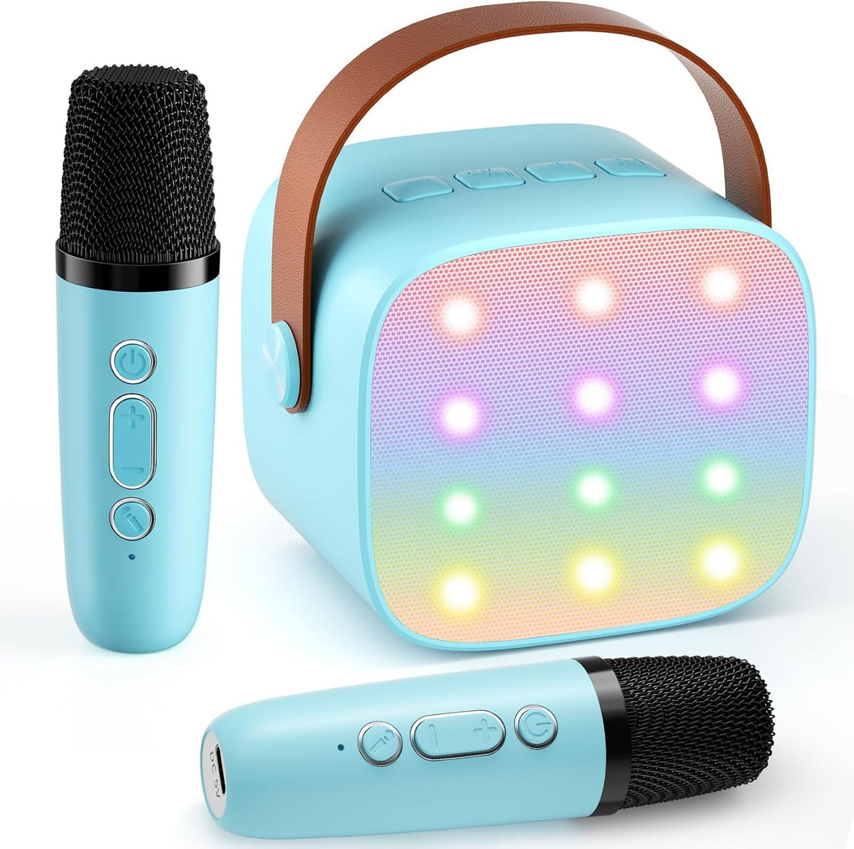 Mini Karaoke Machine with 2 Wireless Kids Bluetooth