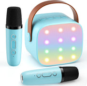 Mini Karaoke Machine with 2 Wireless Kids Bluetooth