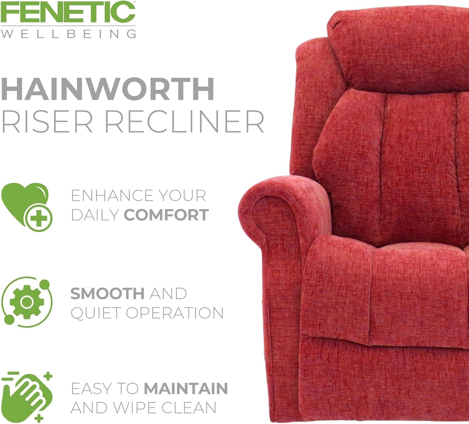 Dual Motor Lift Recliner Chair Heat Massage Fabric Riser Mobility Support Wine