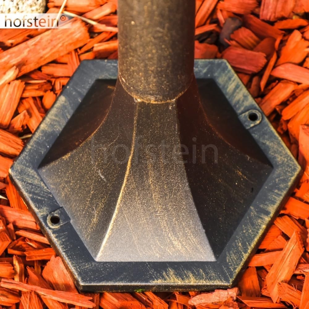 Garden Lamp Post Brown Gold 120cm Outdoor Lantern Light IP44 E27