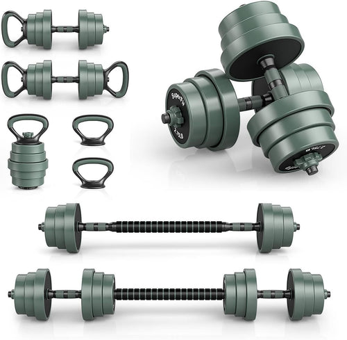 21kg 4-in-1 Adjustable Dumbbell Barbell Kettlebell Push Up Home Gym