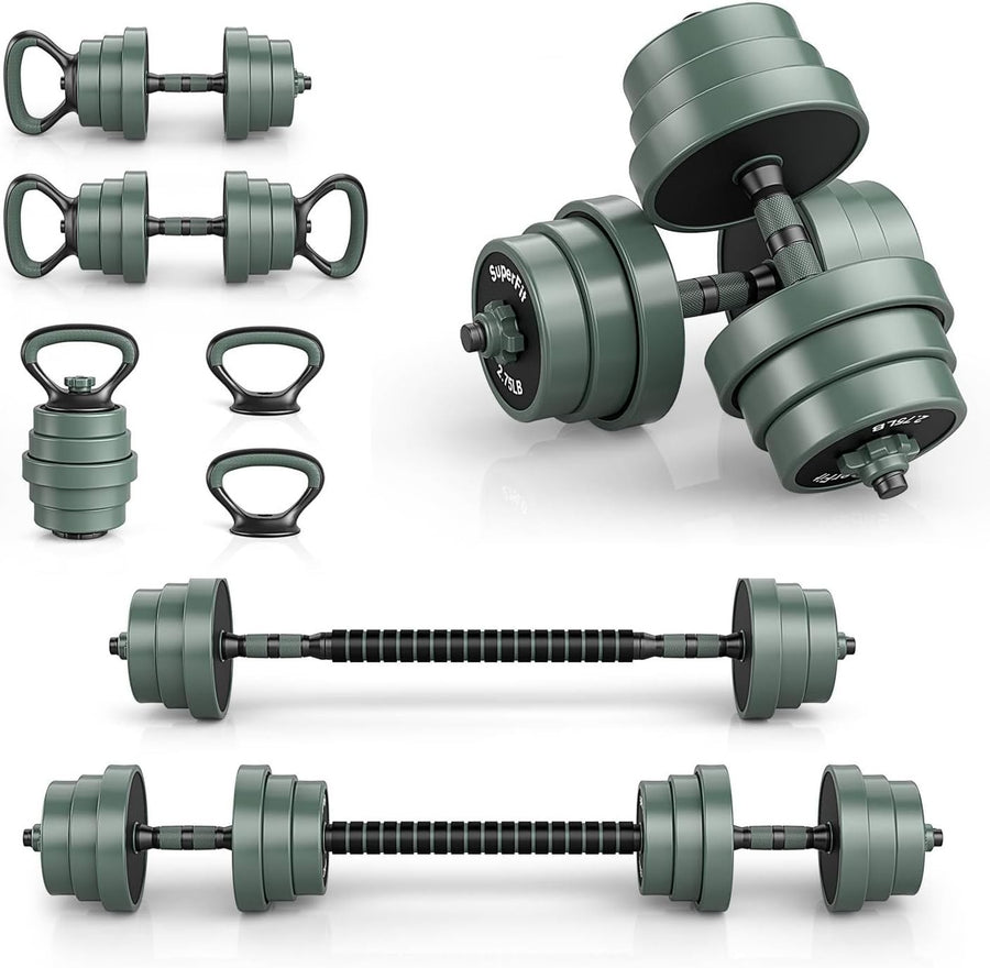 21kg 4-in-1 Adjustable Dumbbell Barbell Kettlebell Push Up Home Gym