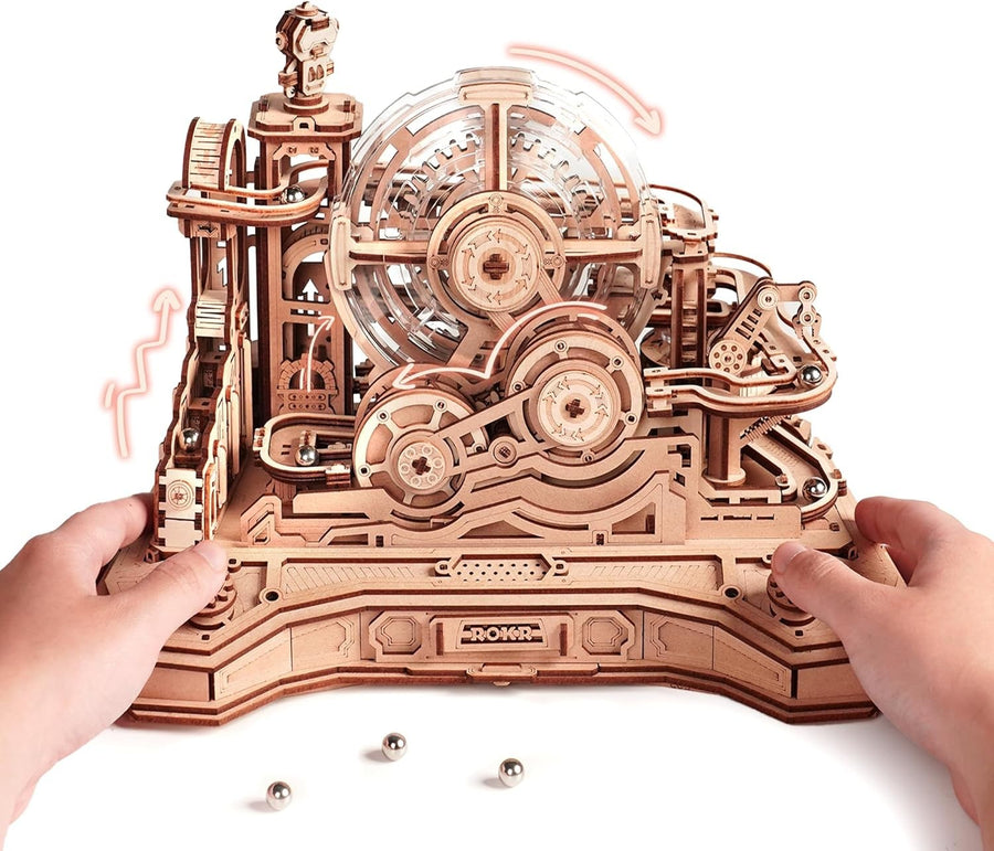3D Wooden Marble Run Puzzle - DIY Pinball Game with Mechanical Action