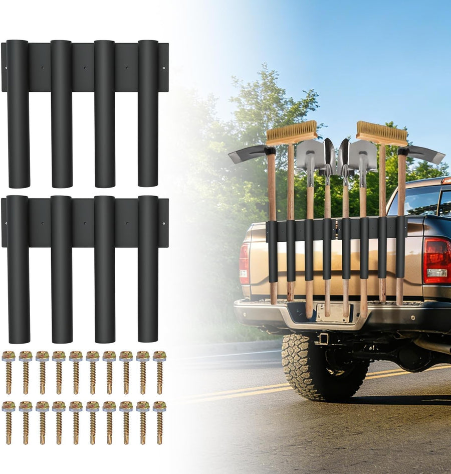 8-Hole Truck Shovel Holder 40.5x5x35.5cm Heavy-Duty Tool Rack Organizer