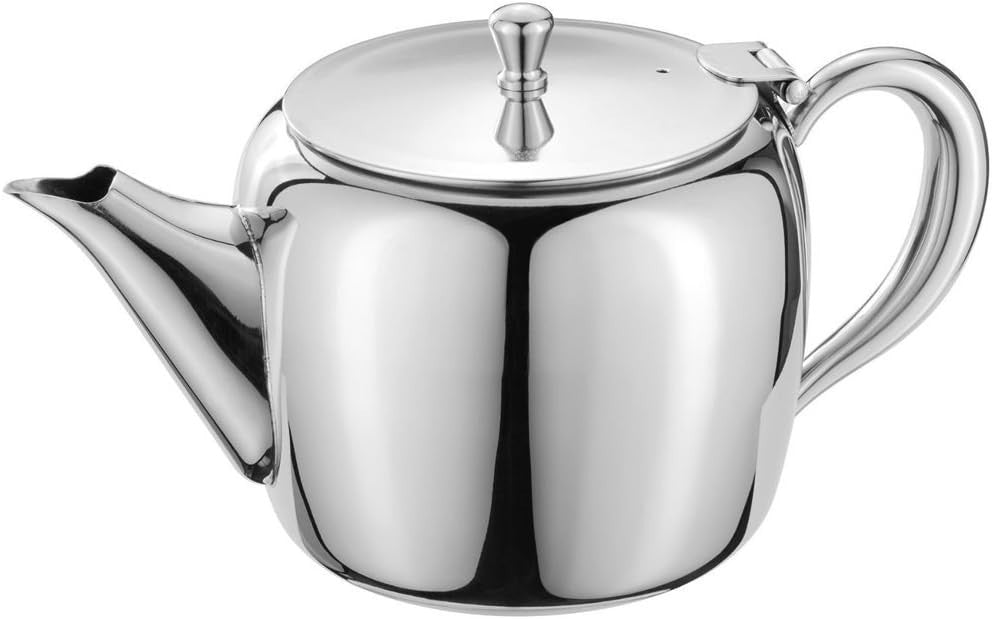 Stainless Steel Teapot 1.2L 6 Cup Traditional Tea Pot Mirror Finish