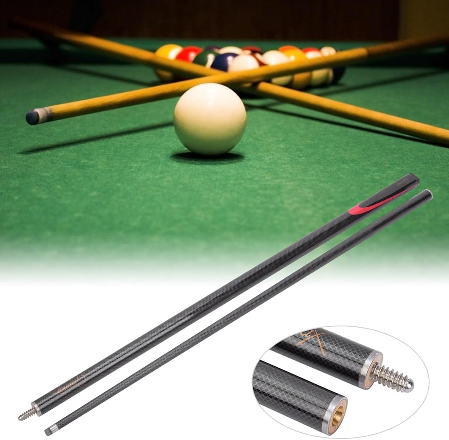 58" Maple Pool Cue 13mm Tip 19oz 20oz 1/2 Joint Billiard Stick