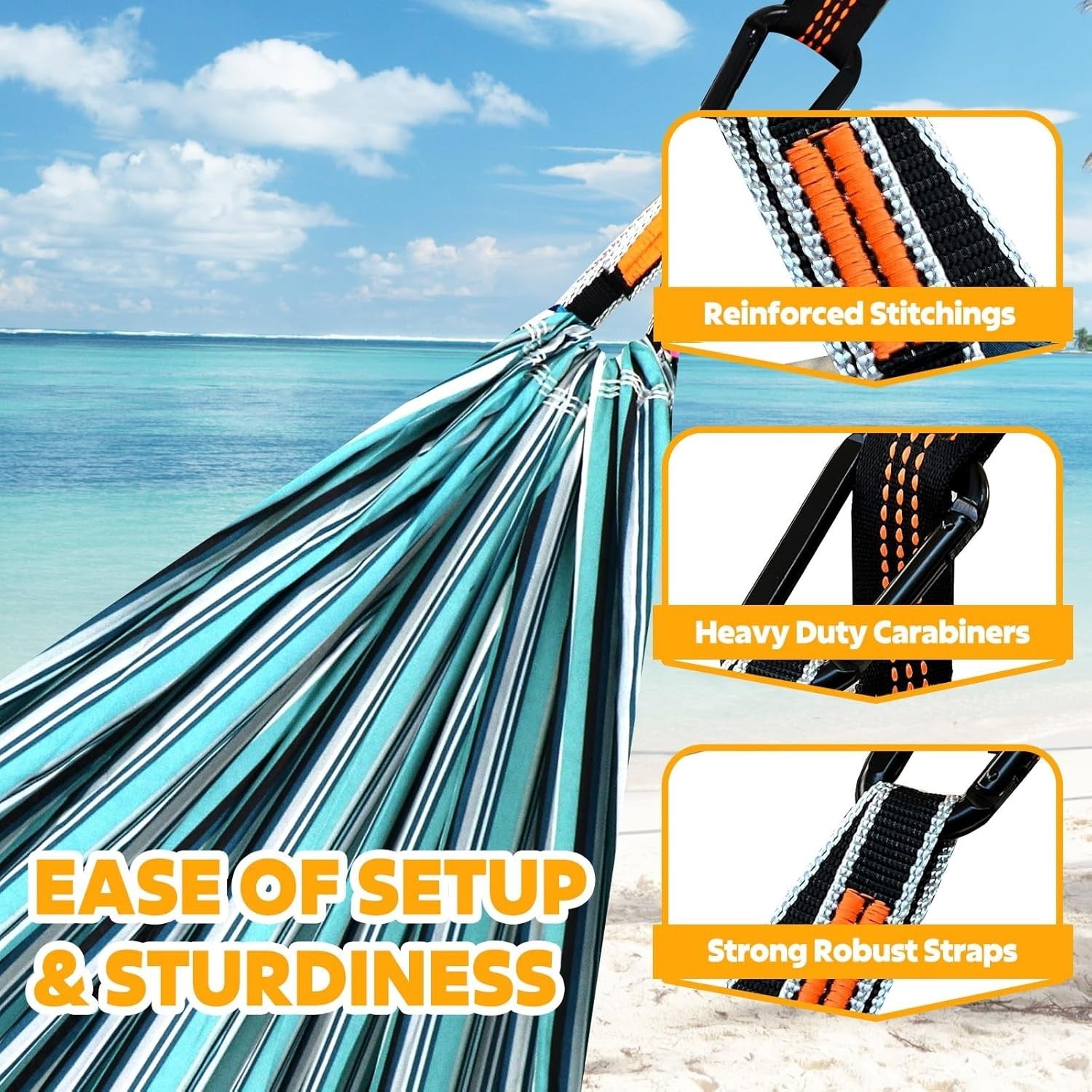 Ultra-Light Travel Camping Hammock - 300kg Load, Quick-Dry, Portable w/ Carabine