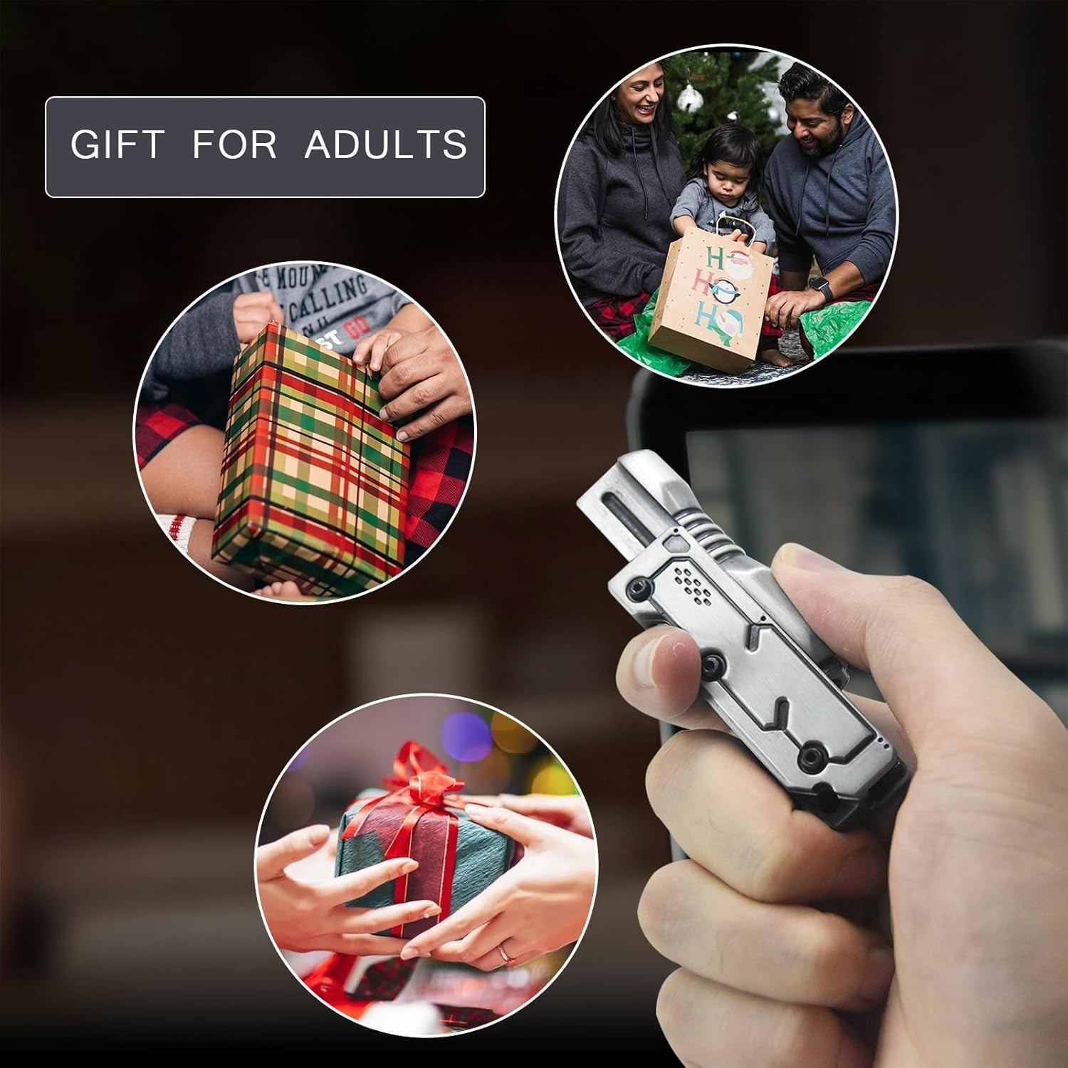 Silver Metal Fidget Slider EDC Stress Relief Clicker
