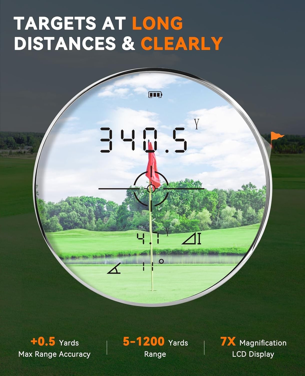 Golf Range Finder 1200 Yards Slope Vibration Rechargeable