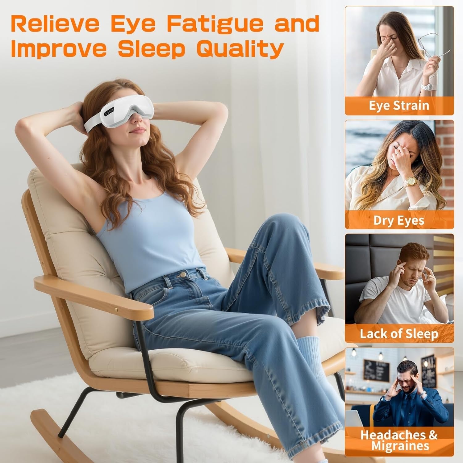 Heated Eye Massager Compression Music Dry Eye Strain Relief