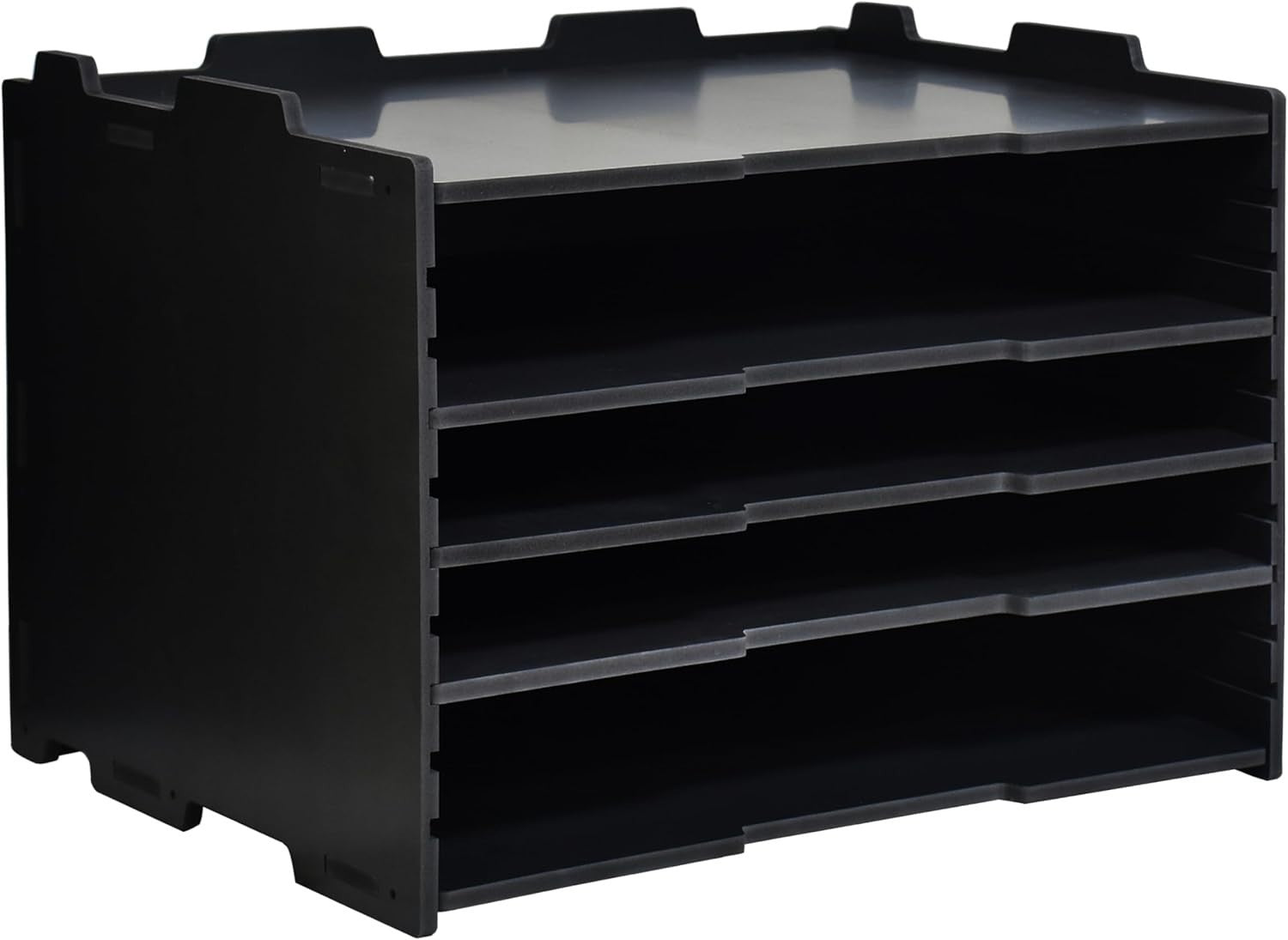 4-Tier Adjustable Desk Organizer File Tray, Letter Mail Holder, PVC Desktop