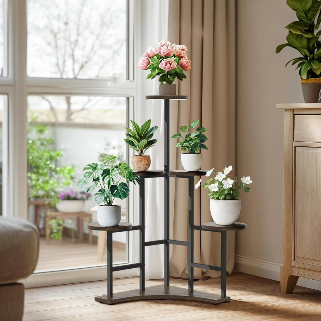 6 Tier Corner Metal Plant Stand Indoor Outdoor Tall Flower Shelf Organizer