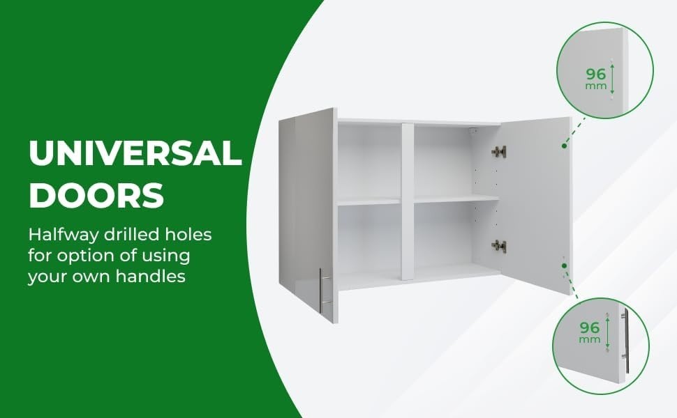 Space-Saving 100cm White Gloss Kitchen Wall Cabinet – Easy Install & Durable