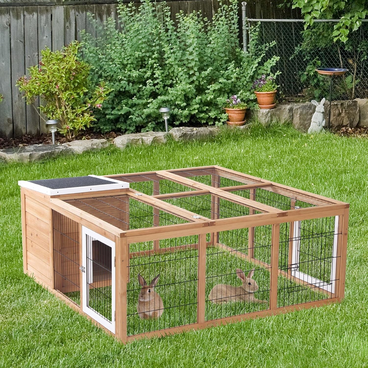 Large Rabbit Run Cage with Openable Top Outdoor Guinea Enclosure