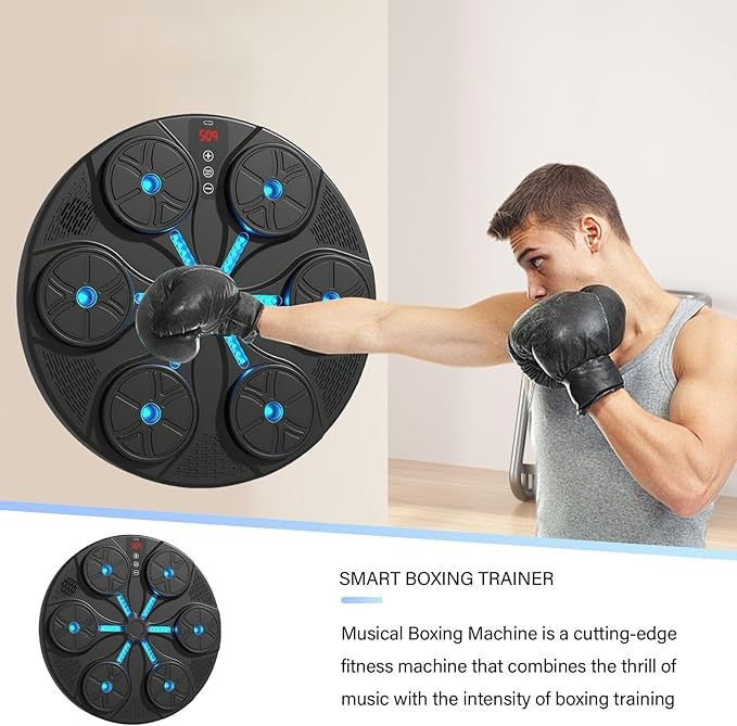 Smart Music Boxing Machine LED Wall Punch Pad Bluetooth Home Fitness Trainer