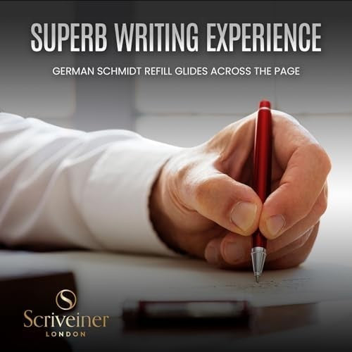 Personalised Rollerball Pen Crimson Red Chrome Medium Ink Gift