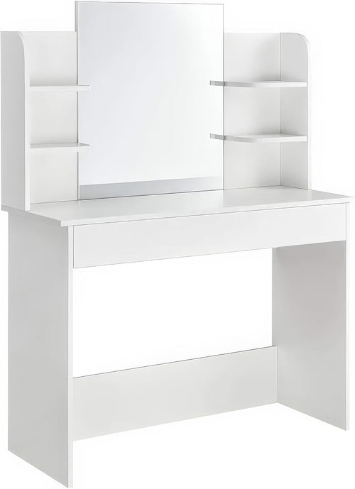 Vanity Dressing Table Desk White w/ Mirror 2 Drawers Storage Makeup Stool NOT In