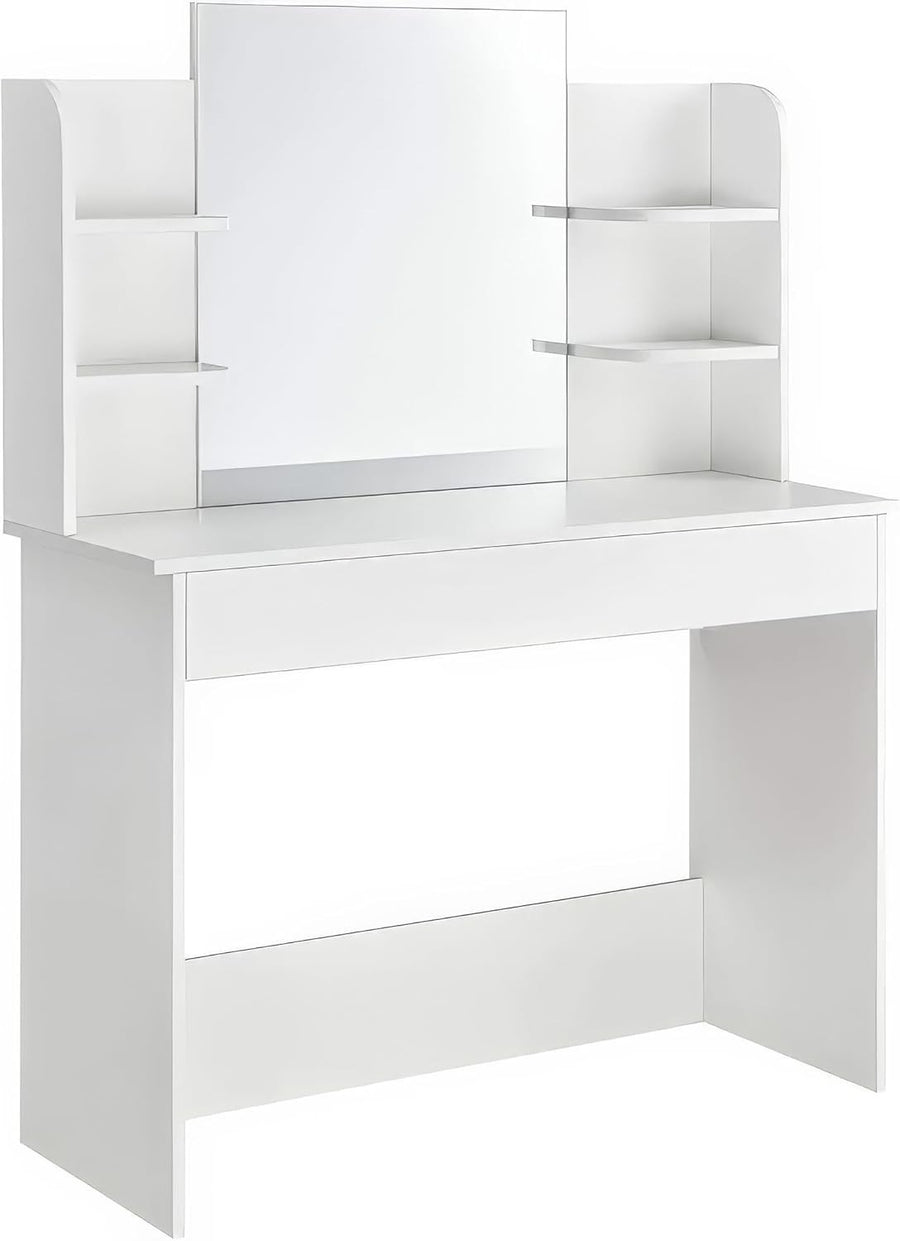 Vanity Dressing Table Desk White w/ Mirror 2 Drawers Storage Makeup Stool NOT In