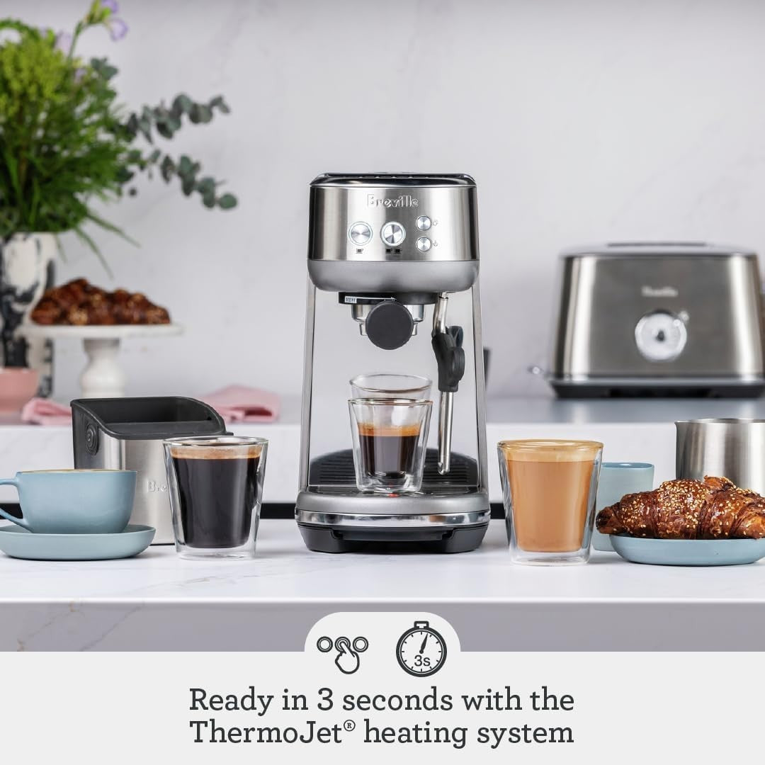 Compact Espresso Coffee Machine | 3-Second Heat Up | Milk Frother | 1560W